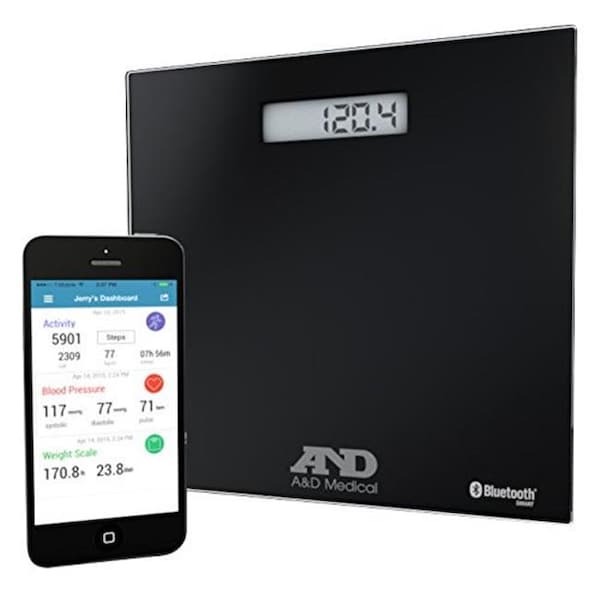 A&D A&D UC352BLE Medical Deluxe Connected Weight Scale - Black UC352BLE - main